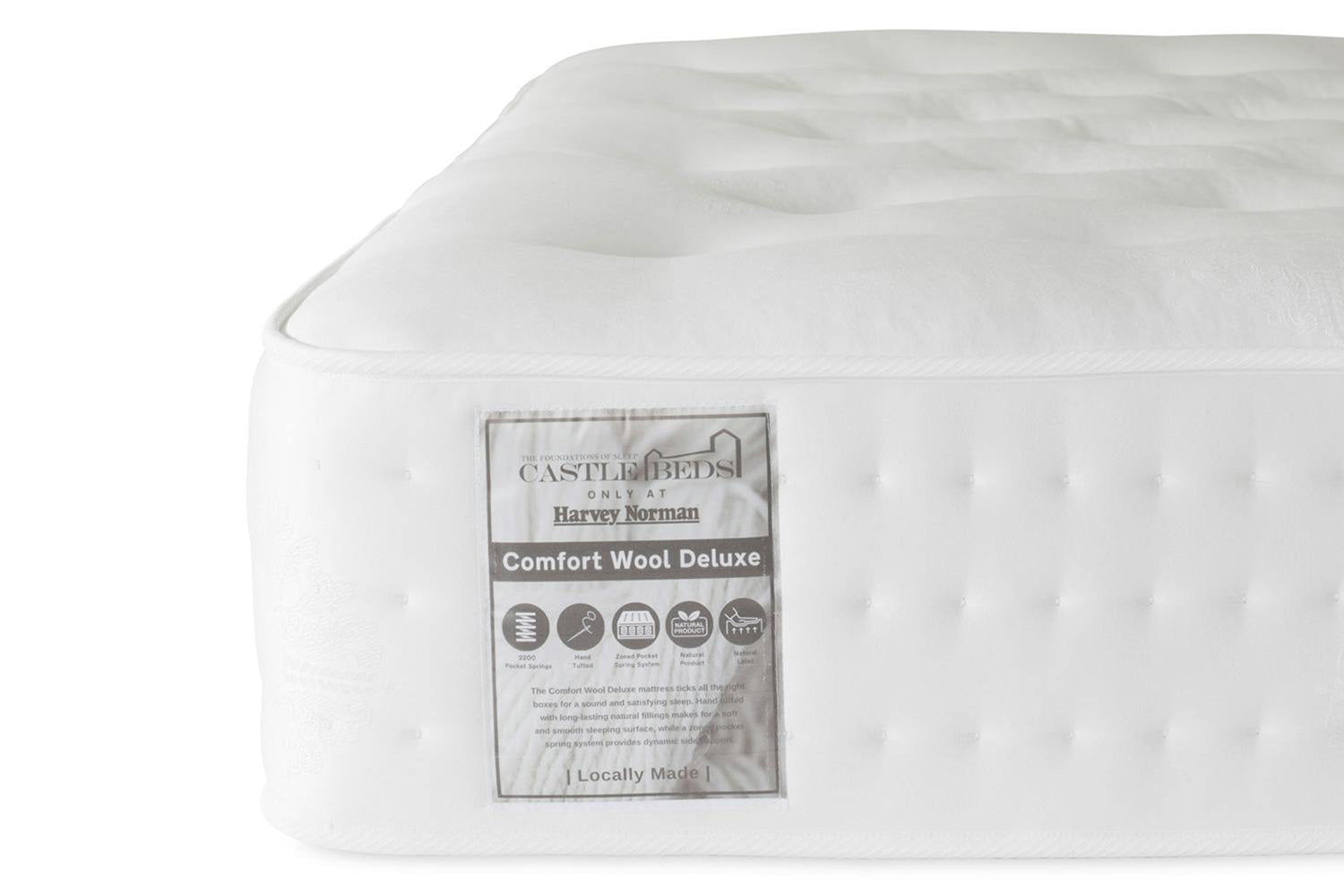Castlebeds | Comfort Wool Deluxe Mattress | Super King | 6ft-6