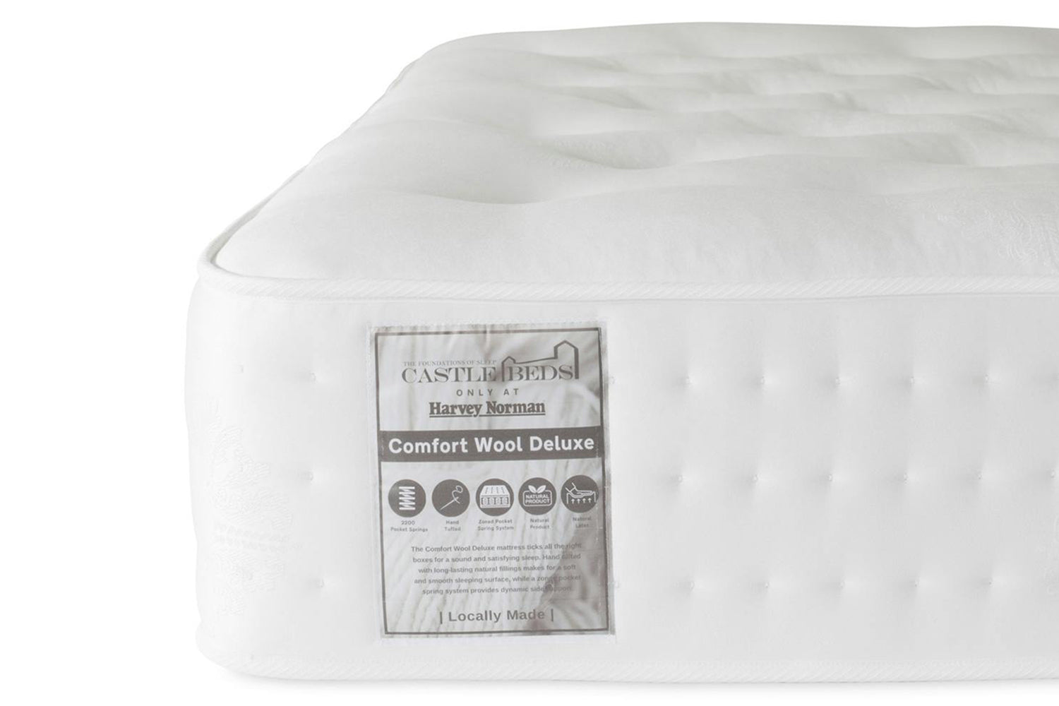 Castlebeds | Comfort Wool Deluxe Mattress | Single | 3ft-5