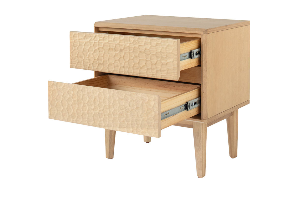 Cove Bedside Table | 2 Drawer | Oak-4