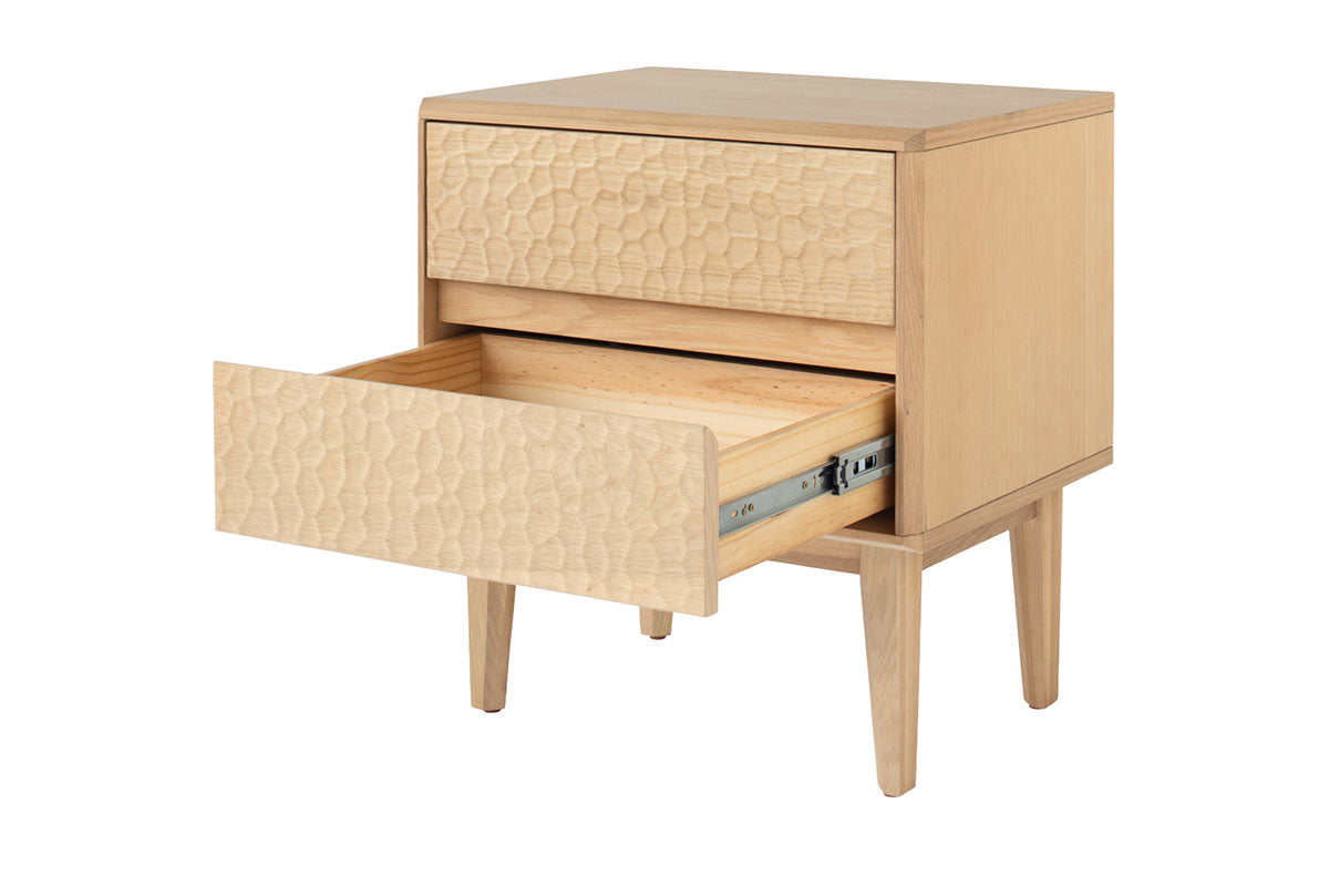 Cove Bedside Table | 2 Drawer | Oak-5