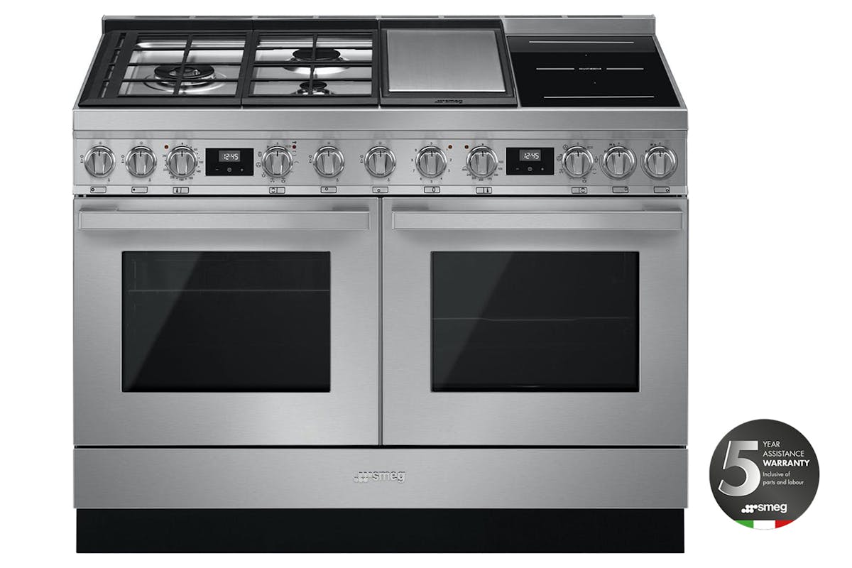 Smeg 120cm Portofino Pyrolytic Dual Fuel Range Cooker | CPF120IGMPX | Stainless Steel