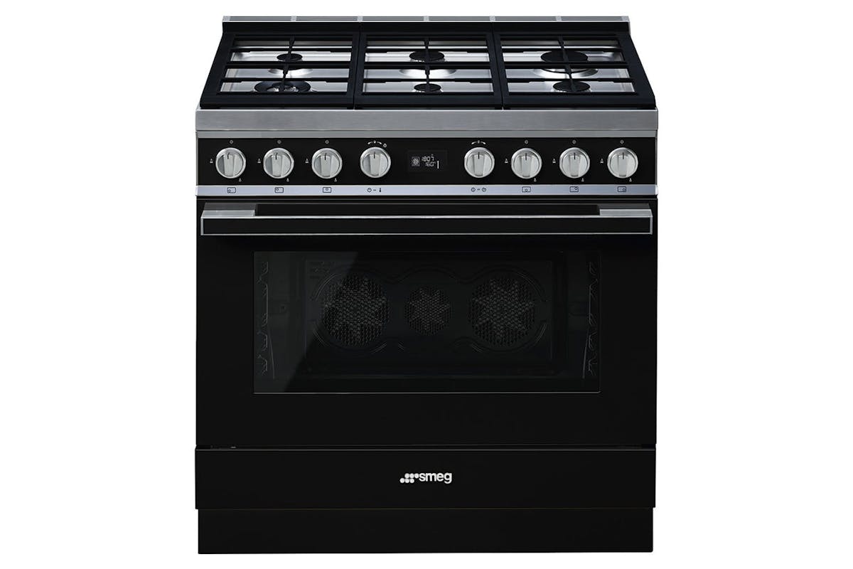 Smeg Portofino 90cm Dual Fuel Range Cooker | CPF9GPBL | Black-2