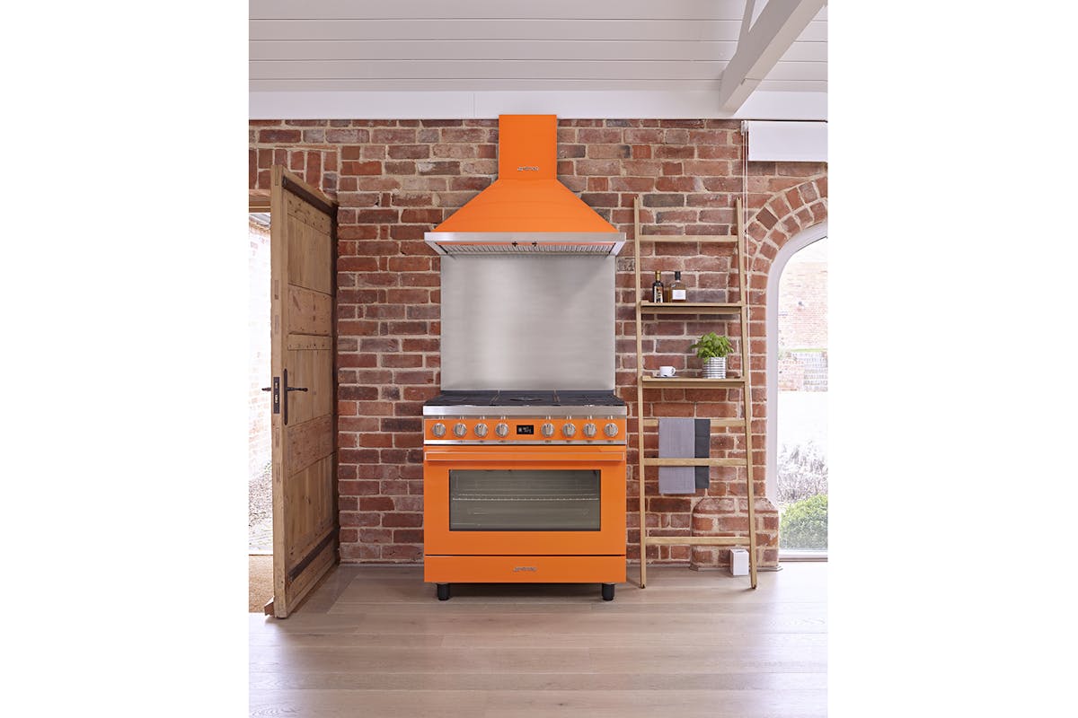 Smeg Portofino 90cm Dual Fuel Range Cooker | CPF9GPOR | Orange-4