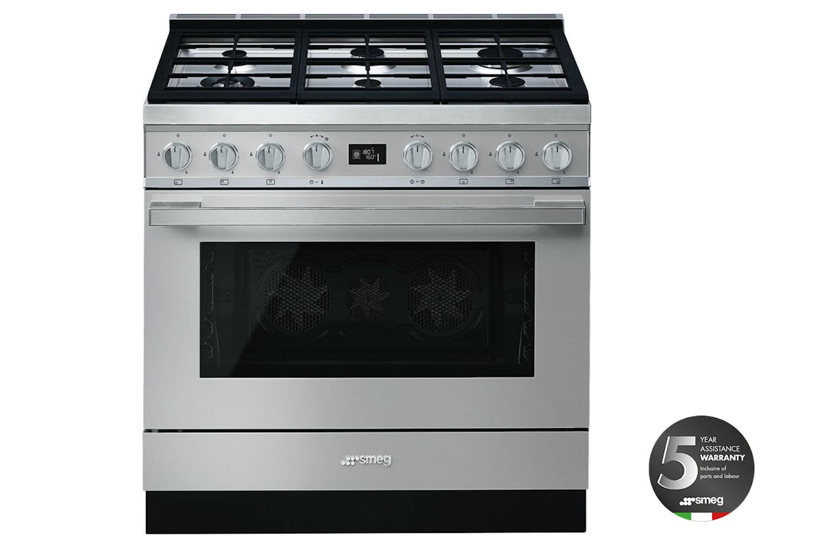 Smeg Portofino 90cm Dual Fuel Range Cooker | CPF9GPX | Stainless Steel