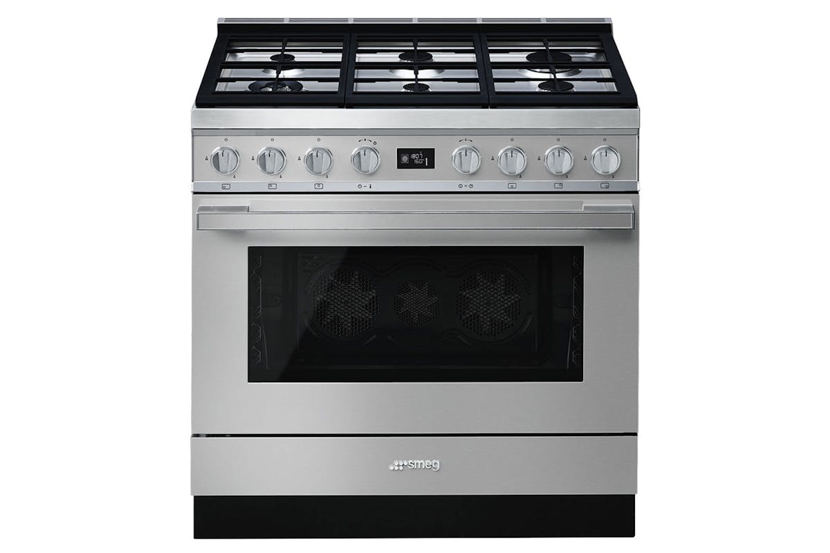 Smeg Portofino 90cm Dual Fuel Range Cooker | CPF9GPX | Stainless Steel-2