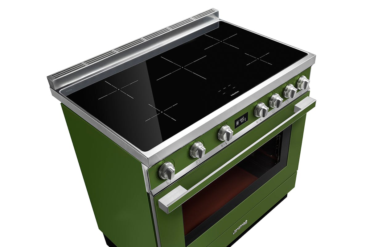Smeg 90cm Portofino Aesthetic Electric Induction Cooker | CPF9IPOG | Olive Green-3