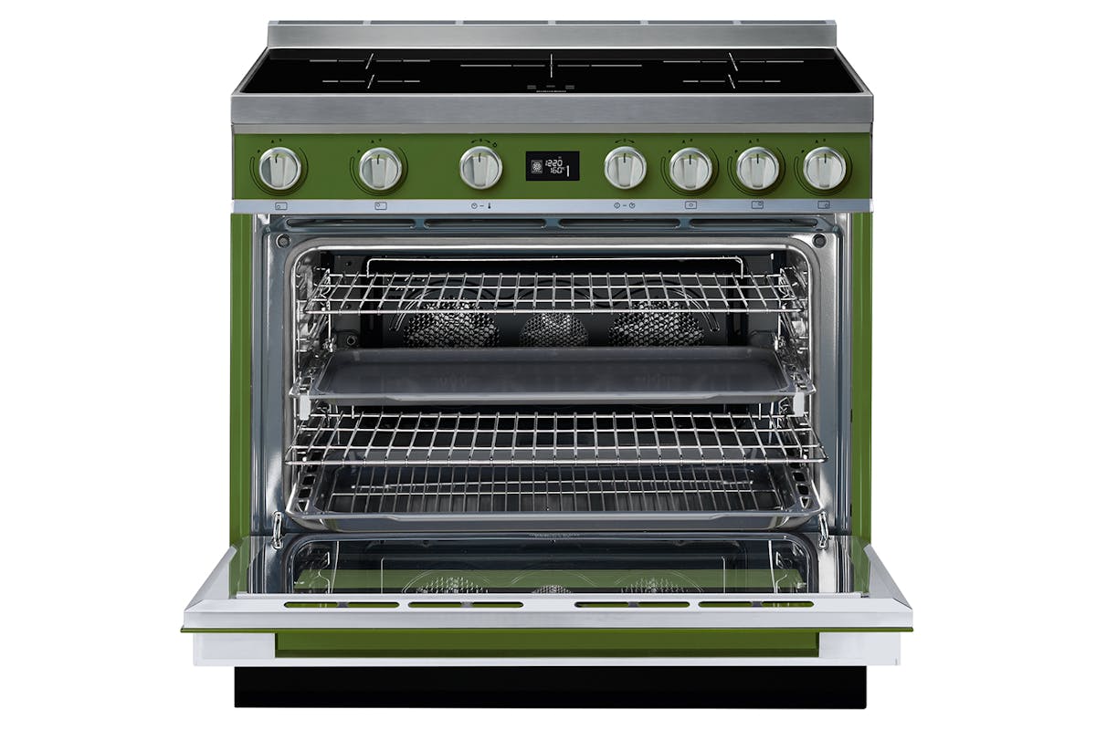 Smeg 90cm Portofino Aesthetic Electric Induction Cooker | CPF9IPOG | Olive Green-4