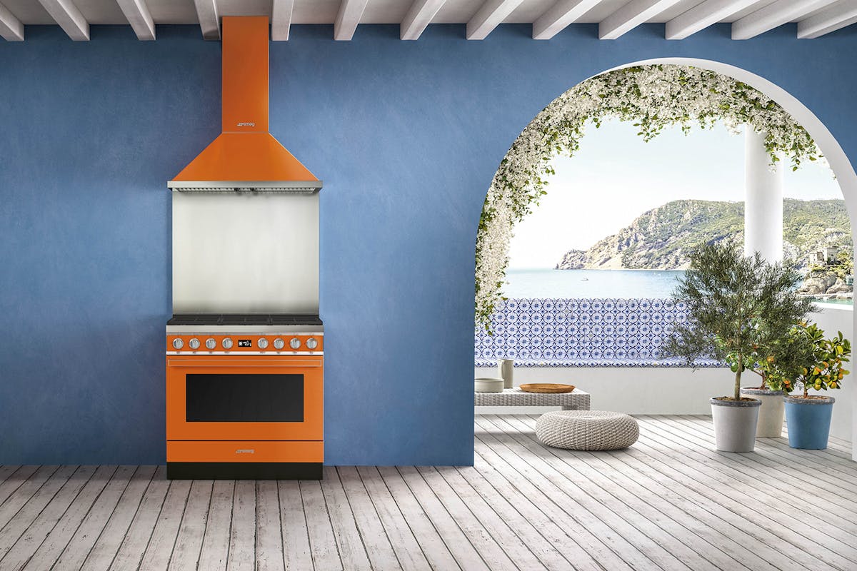 Smeg 90cm Portofino Aesthetic Electric Induction Cooker | CPF9IPOR | Orange-5
