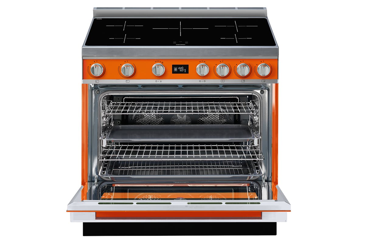 Smeg 90cm Portofino Aesthetic Electric Induction Cooker | CPF9IPOR | Orange-4