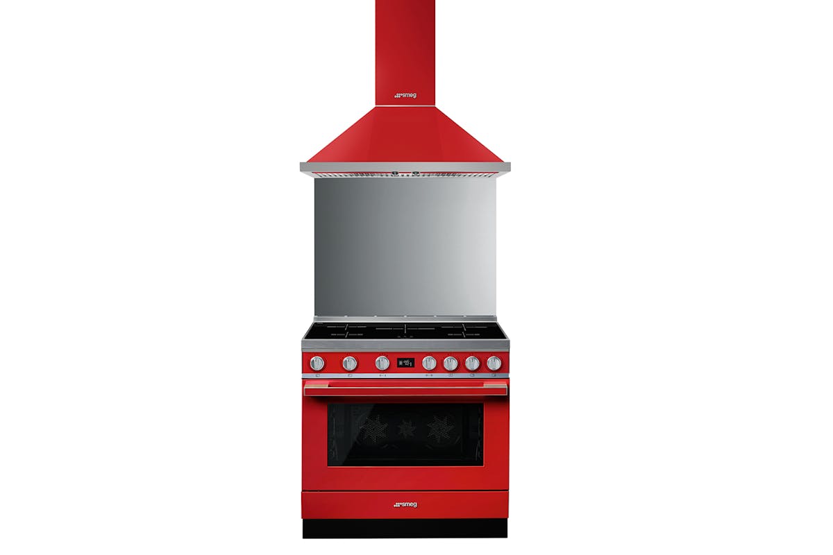 Smeg 90cm Portofino Aesthetic Electric Induction Cooker | CPF9IPR | Red-2