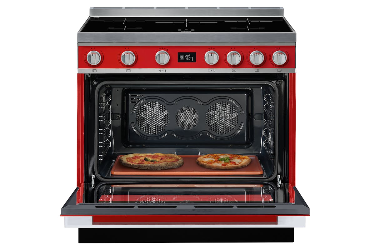 Smeg 90cm Portofino Aesthetic Electric Induction Cooker | CPF9IPR | Red-3