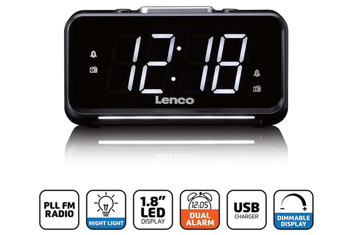 Lenco CR-28BK Clock Radio | LED Display | Night Light | Black-7