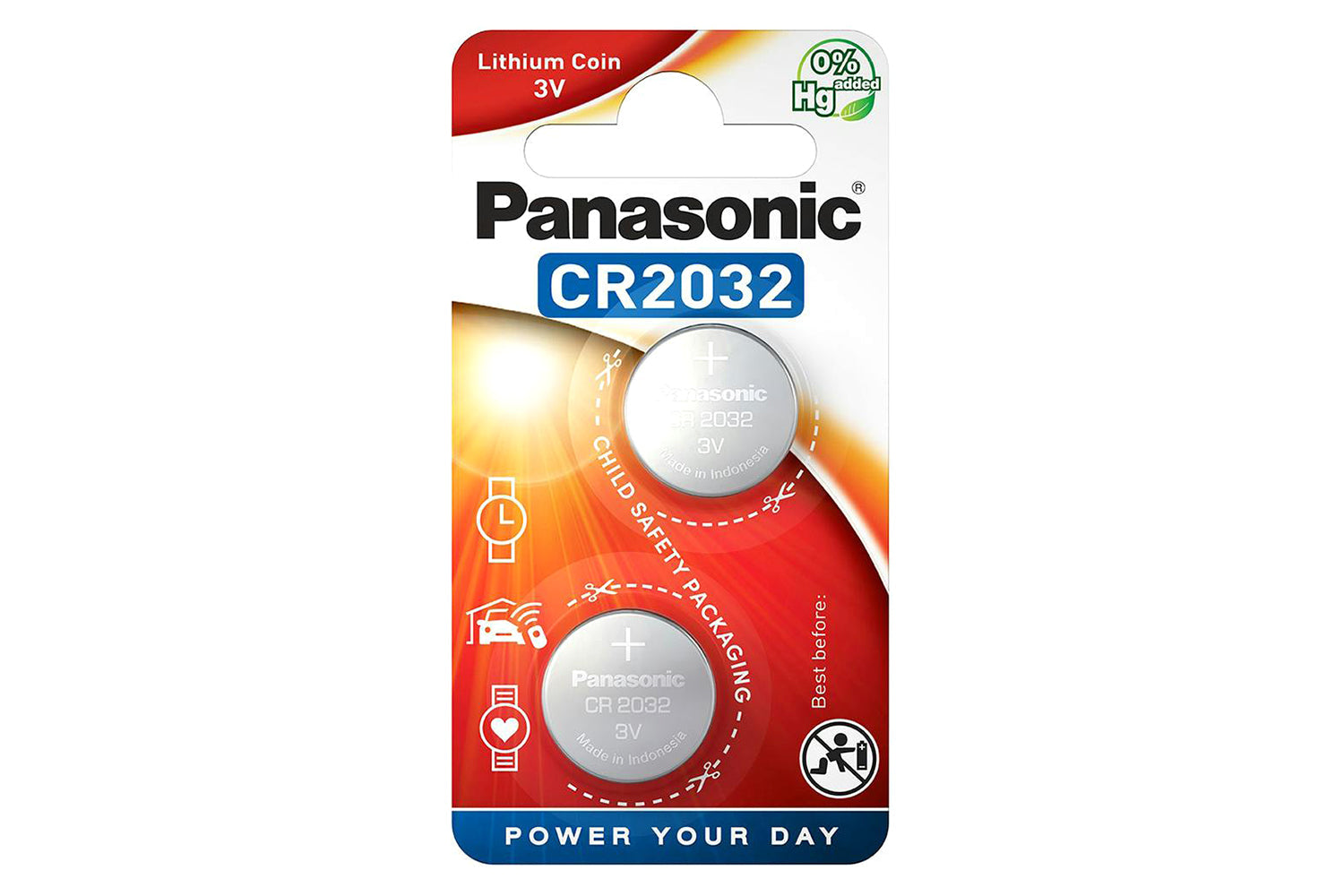 Panasonic CR2032 3V Lithium Coin Battery | 2 Pack