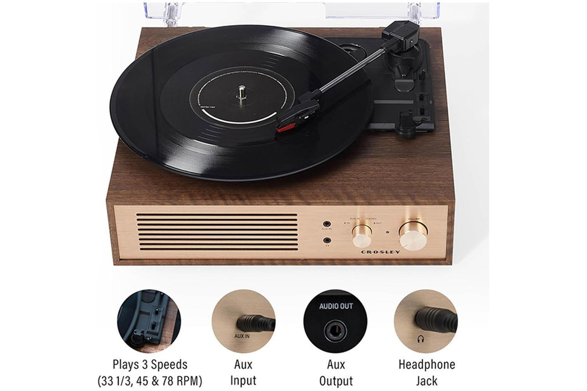 Crosley Miles Record Player Turntable | Bluetooth In Out | Walnut-2