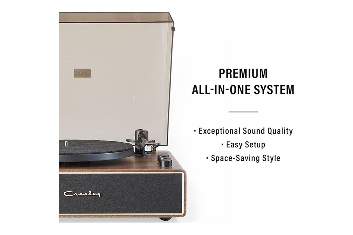 Crosley Stave Record Player Turntable | Bluetooth | Walnut | 2-Speed-3