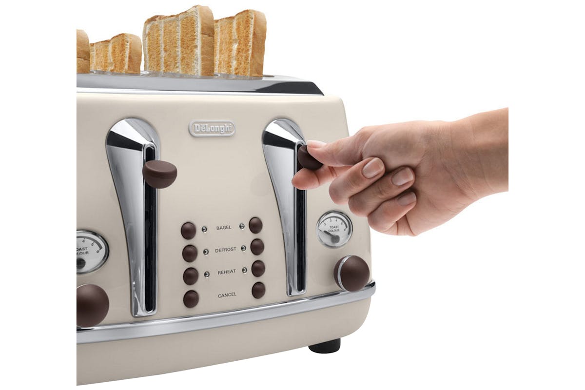 DeLonghi Icona Vintage 4 Slice Toaster | CTOV4003BG | Beige-6
