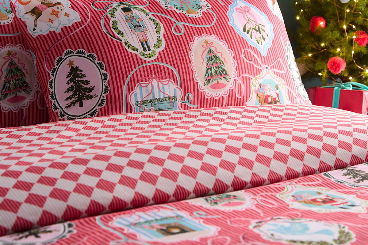 Fusion | Christmas Frames Duvet Cover Set | Red | King-2