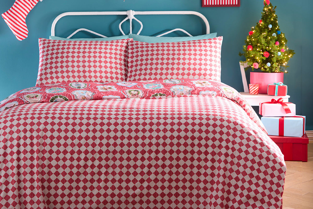 Fusion | Christmas Frames Duvet Cover Set | Red | King-4