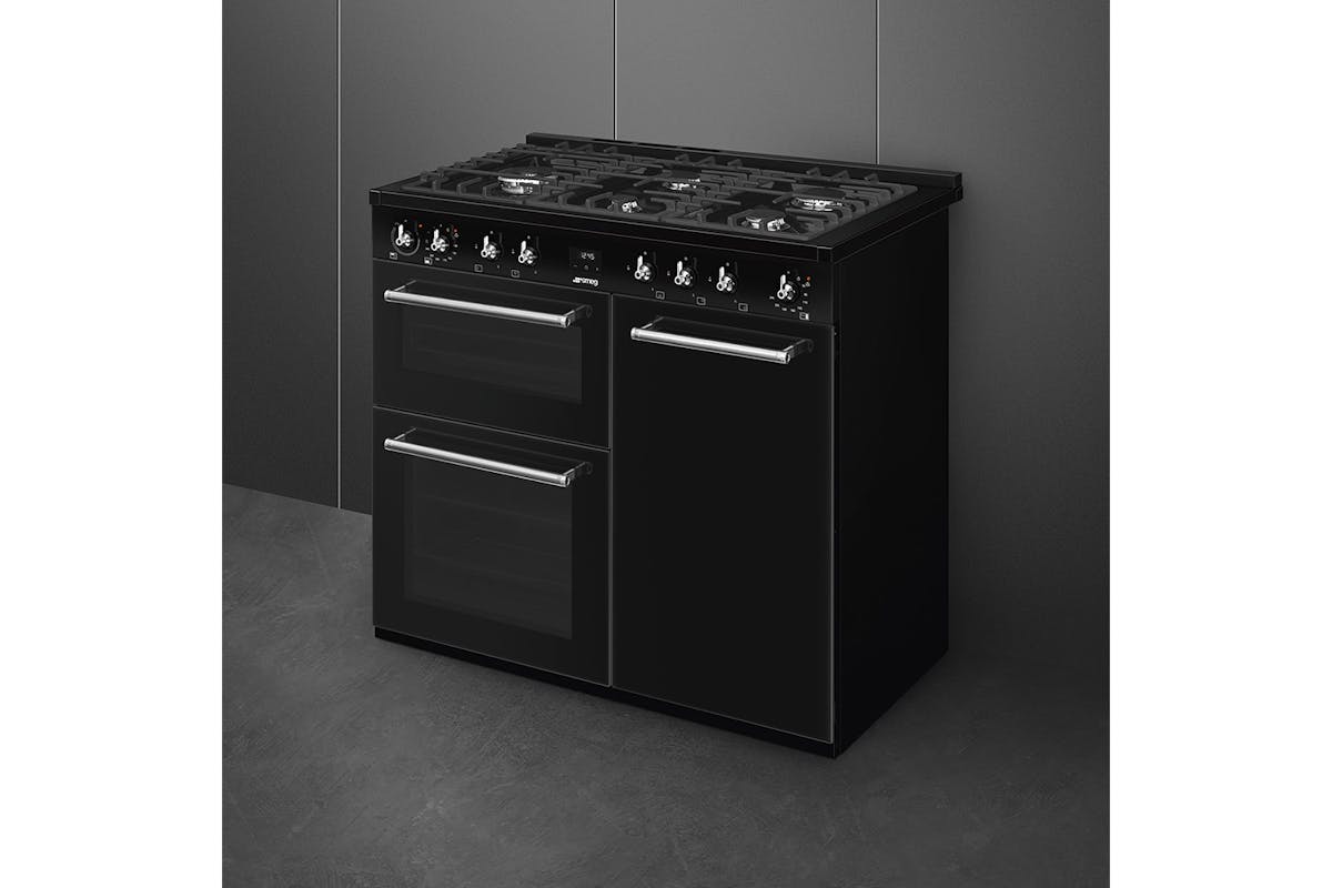 Smeg Concert 90cm Dual Fuel Range Cooker | CX103GMBL | Black-2