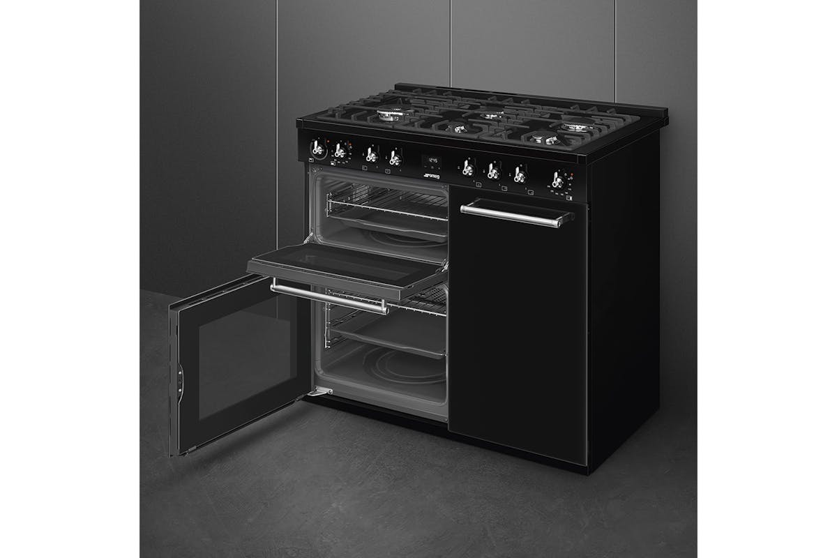 Smeg Concert 90cm Dual Fuel Range Cooker | CX103GMBL | Black-3