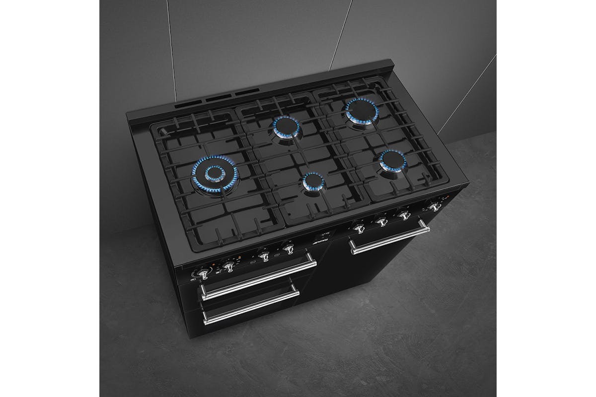Smeg Concert 90cm Dual Fuel Range Cooker | CX103GMBL | Black-5