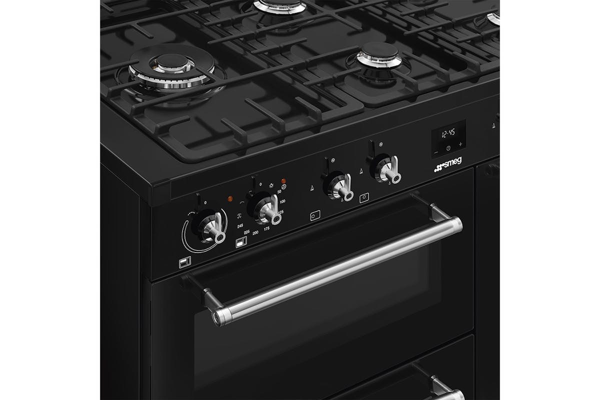 Smeg Concert 90cm Dual Fuel Range Cooker | CX103GMBL | Black-6