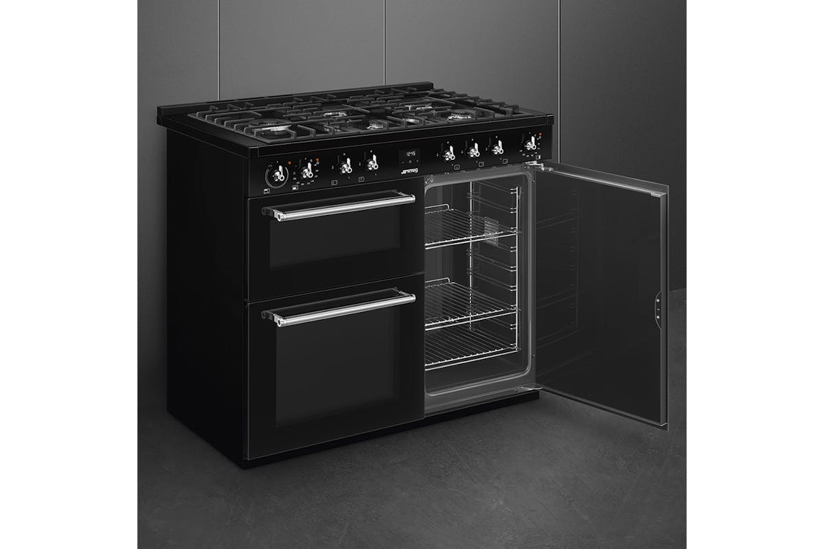 Smeg Concert 90cm Dual Fuel Range Cooker | CX103GMBL | Black-7