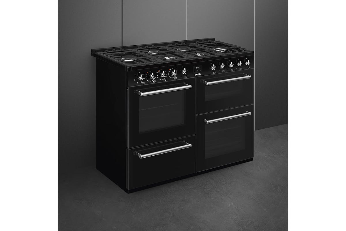 Smeg 110cm Concert Classic Dual Fuel Range Cooker | CX113GMBL |  Black-2