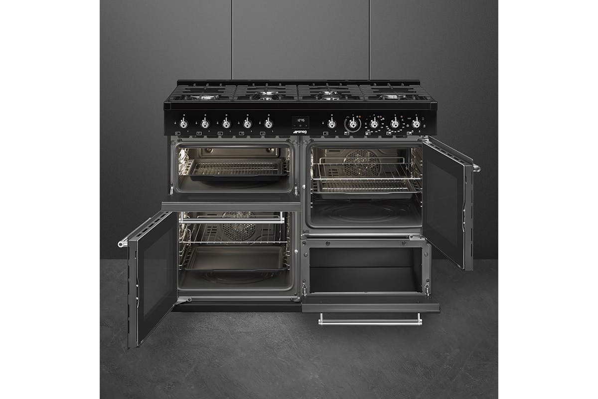 Smeg 110cm Concert Classic Dual Fuel Range Cooker | CX113GMBL |  Black-3