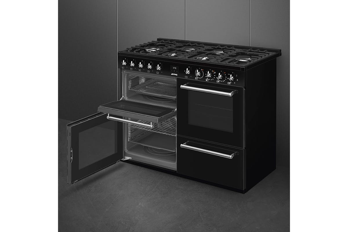 Smeg 110cm Concert Classic Dual Fuel Range Cooker | CX113GMBL |  Black-5