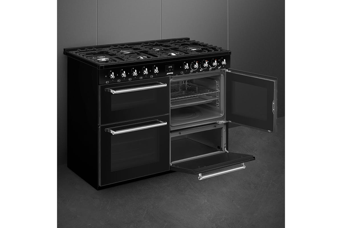 Smeg 110cm Concert Classic Dual Fuel Range Cooker | CX113GMBL |  Black-6