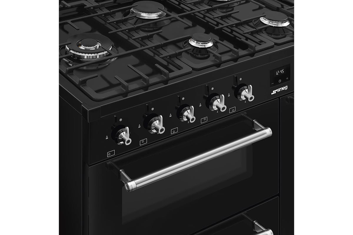 Smeg 110cm Concert Classic Dual Fuel Range Cooker | CX113GMBL |  Black-7