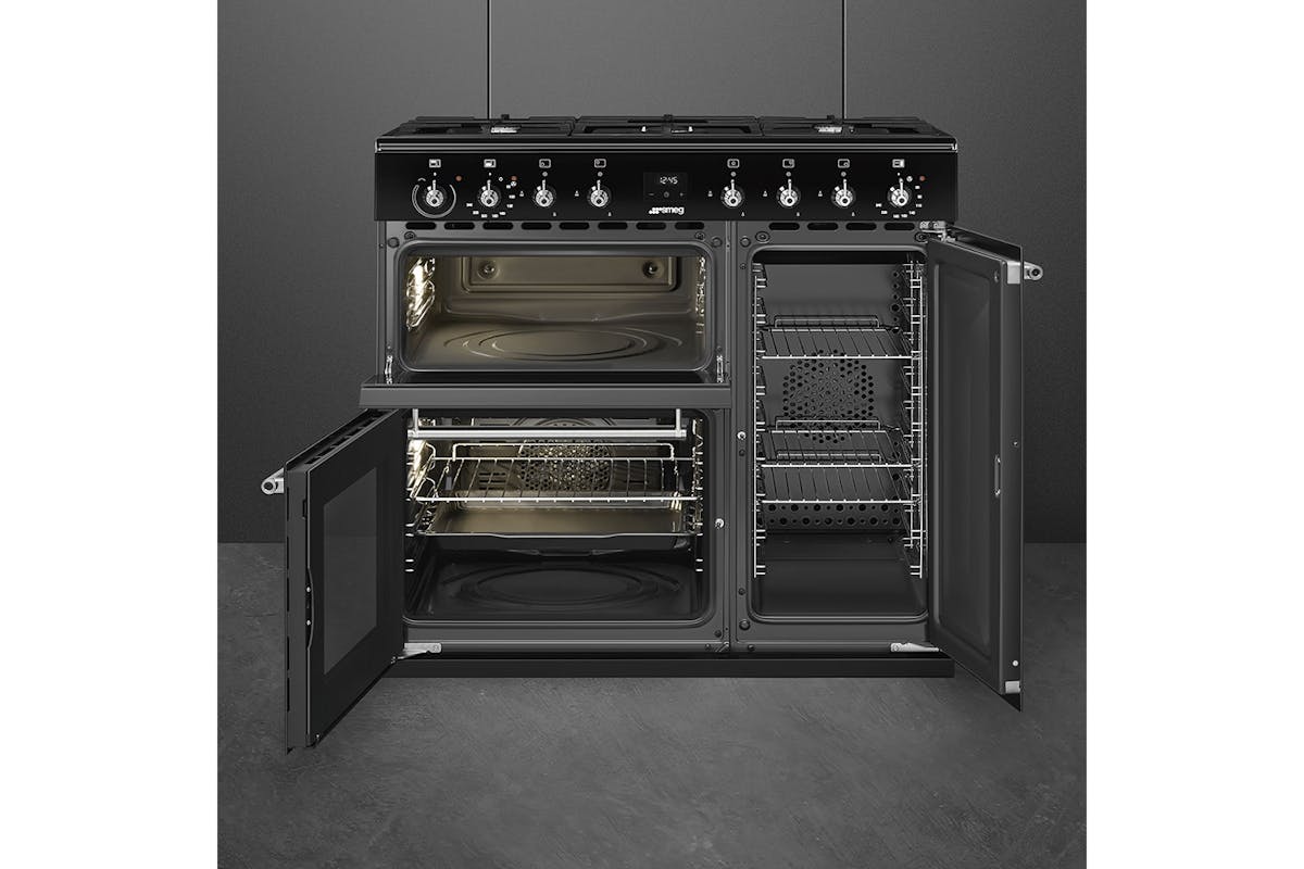 Smeg Clasic 90cm Dual Fuel Range Cooker | CX93GMBL | Black-3