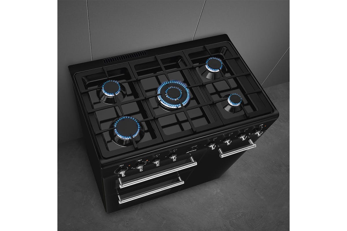 Smeg Clasic 90cm Dual Fuel Range Cooker | CX93GMBL | Black-5