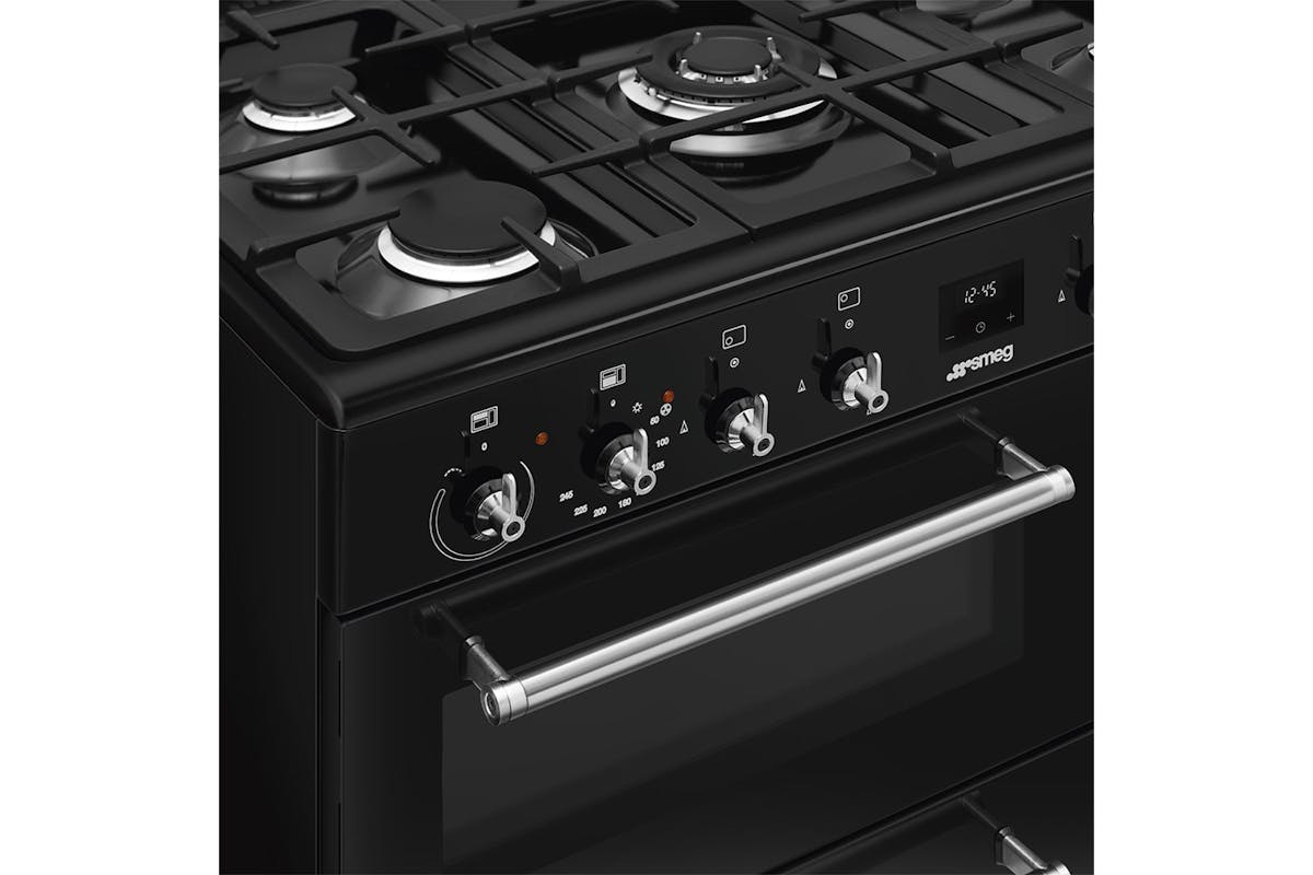 Smeg Clasic 90cm Dual Fuel Range Cooker | CX93GMBL | Black-6