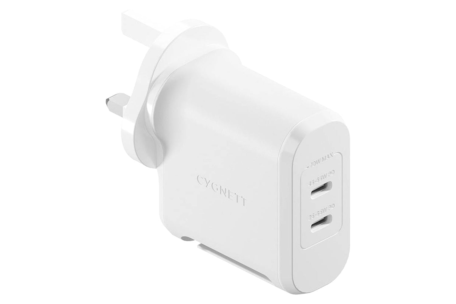 Cygnett 70W Dual USB-C Gan Wall Charger-2