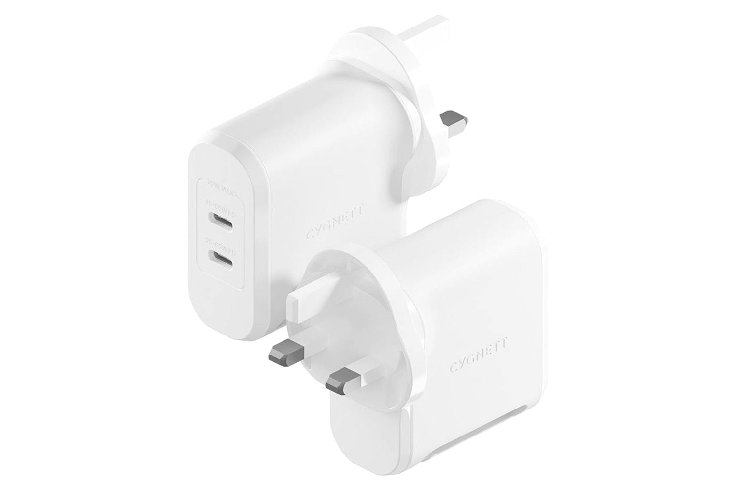 Cygnett 70W Dual USB-C Gan Wall Charger-3