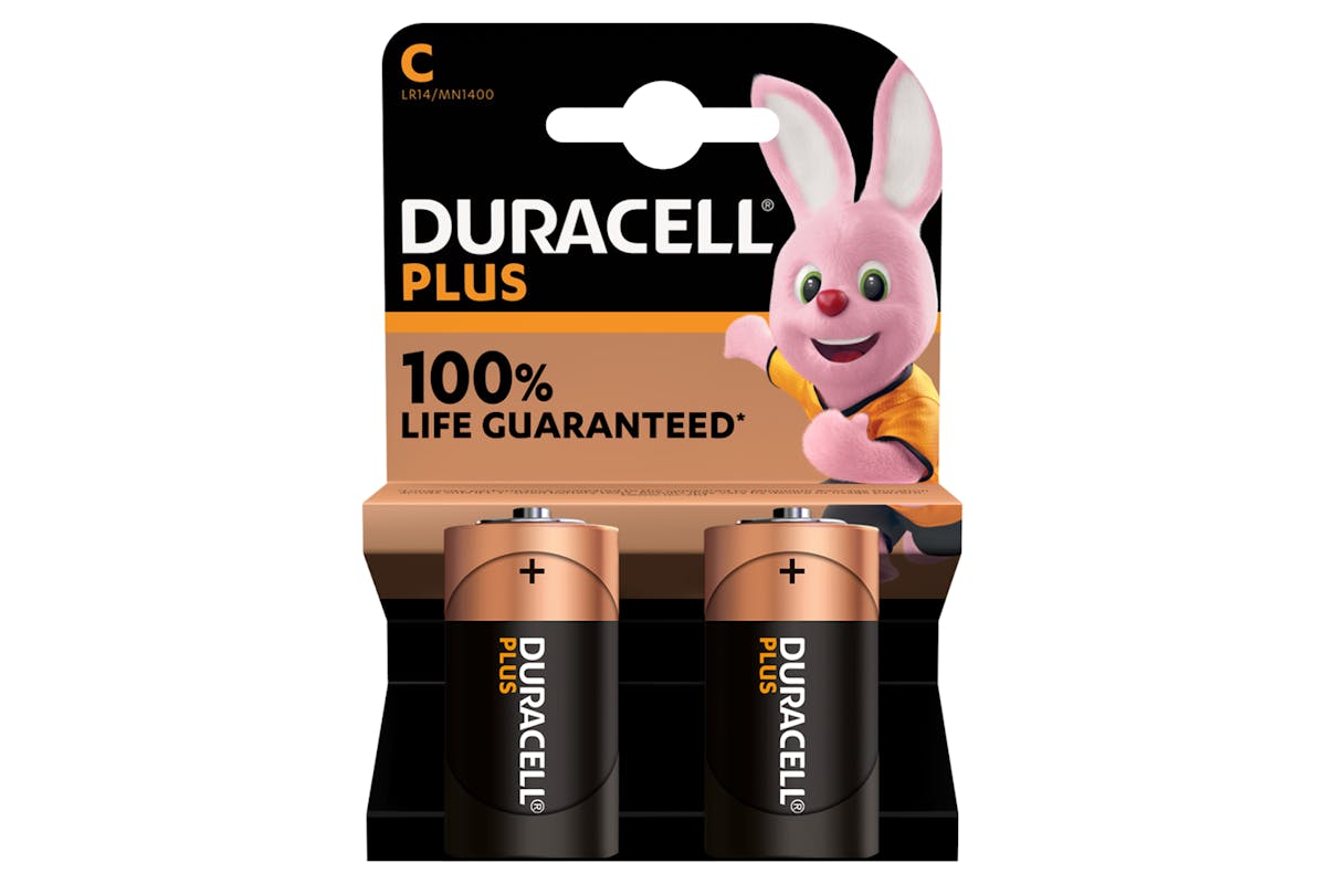 Duracell Plus C Alkaline Batteries | 2 Pack