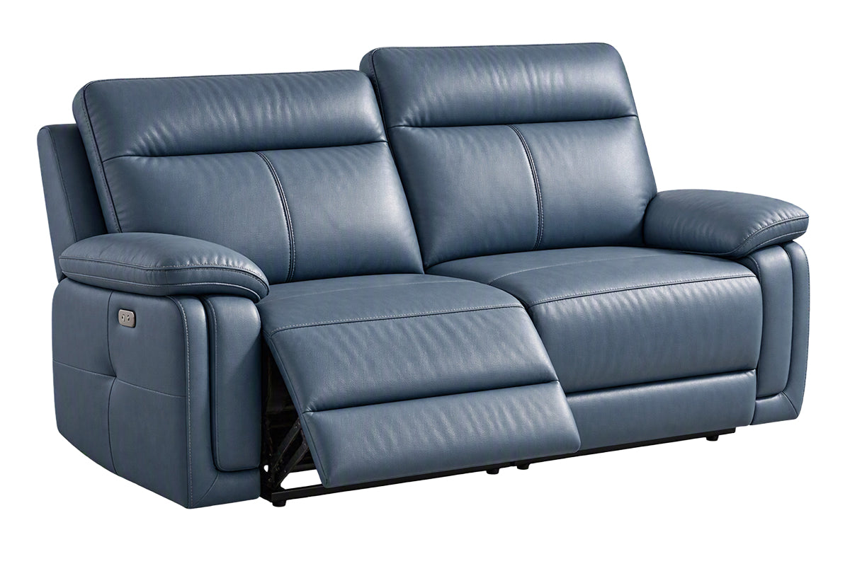 Cadenza 3 Seater Sofa | Power Recliner | Leather | Blue-4