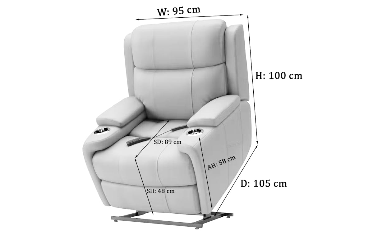 Cameron Armchair | Lift & Tilt | Power Recliner | Heated & Massage Seat | Fabric-3