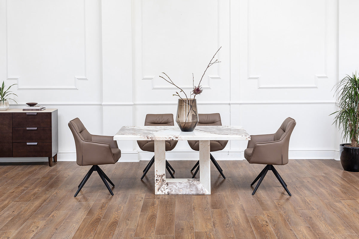 Canova Rectangular Dining Table | 160 cm | Mottled Mocha-2