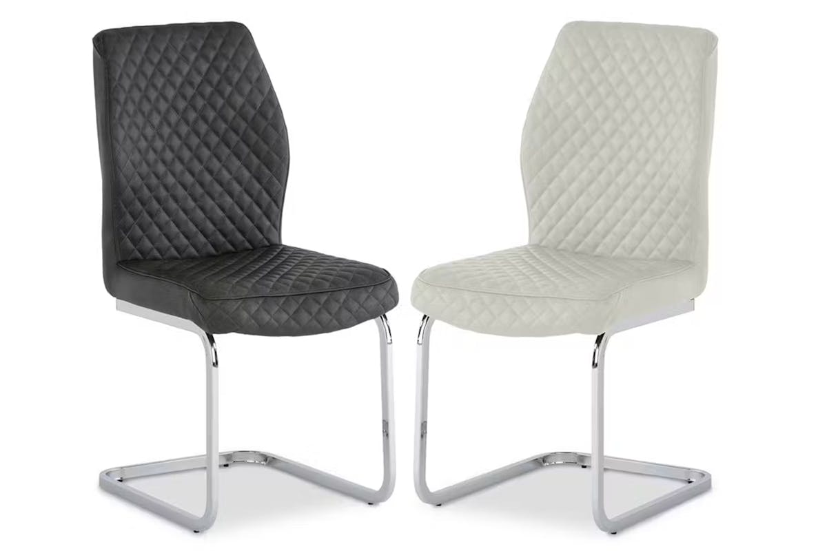 Capri Dining Chairs | Leather | Stone | Set of 2-3