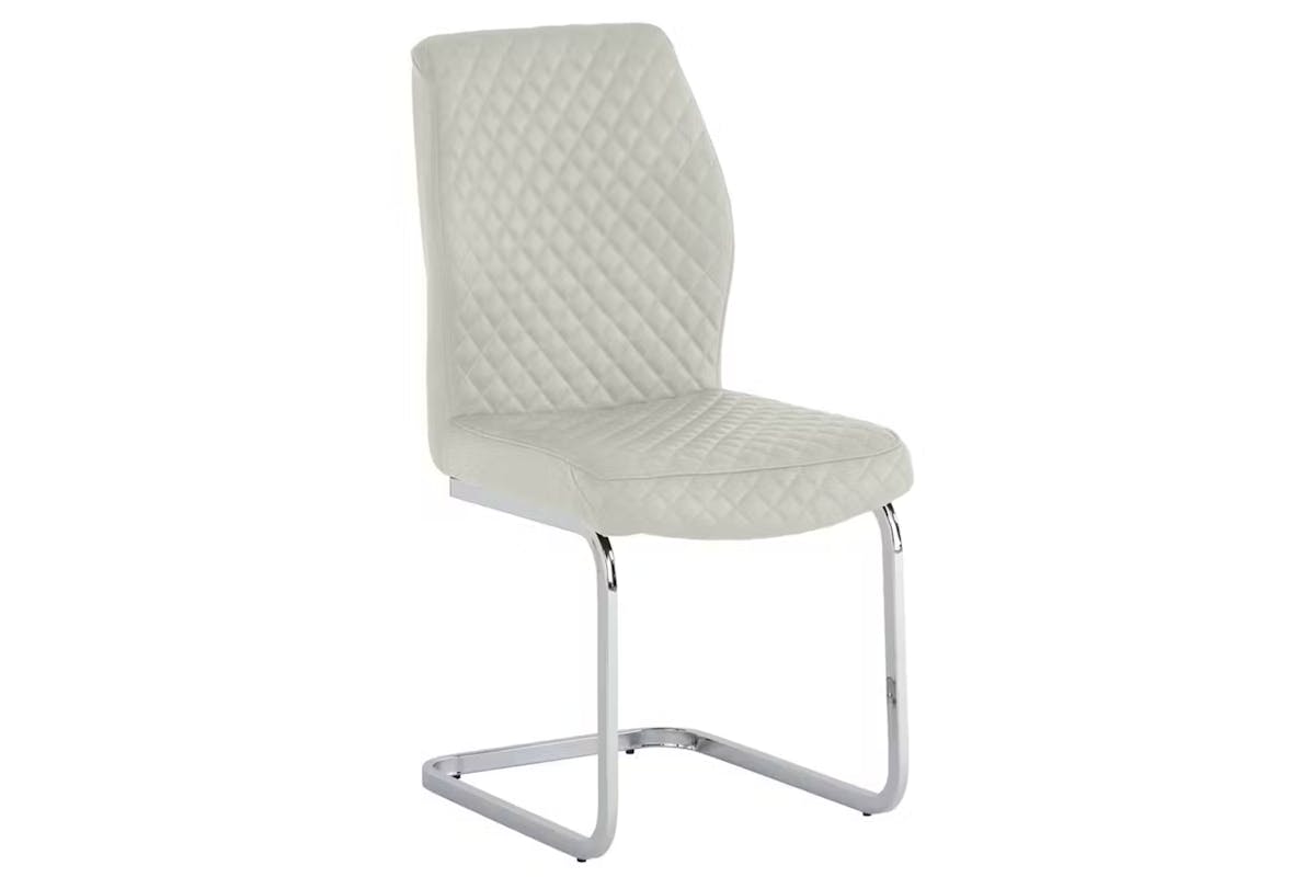 Capri Dining Chairs | Leather | Stone | Set of 2