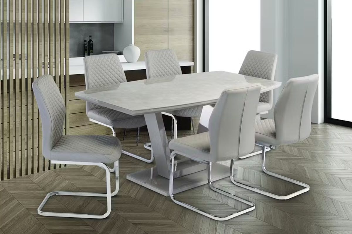 Capri Dining Chairs | Leather | Stone | Set of 2-2