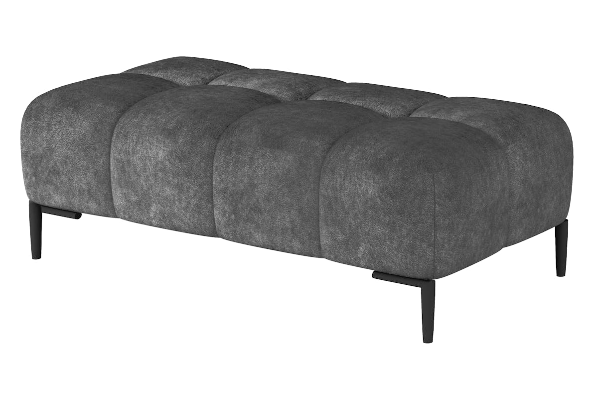 Cassie XL Footstool | Fabric | Grey