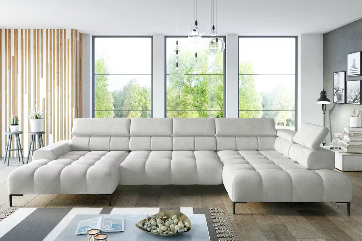 Cassie Chaise Sofa | Power Recliner | Extra Large | Fabric | Cream-2