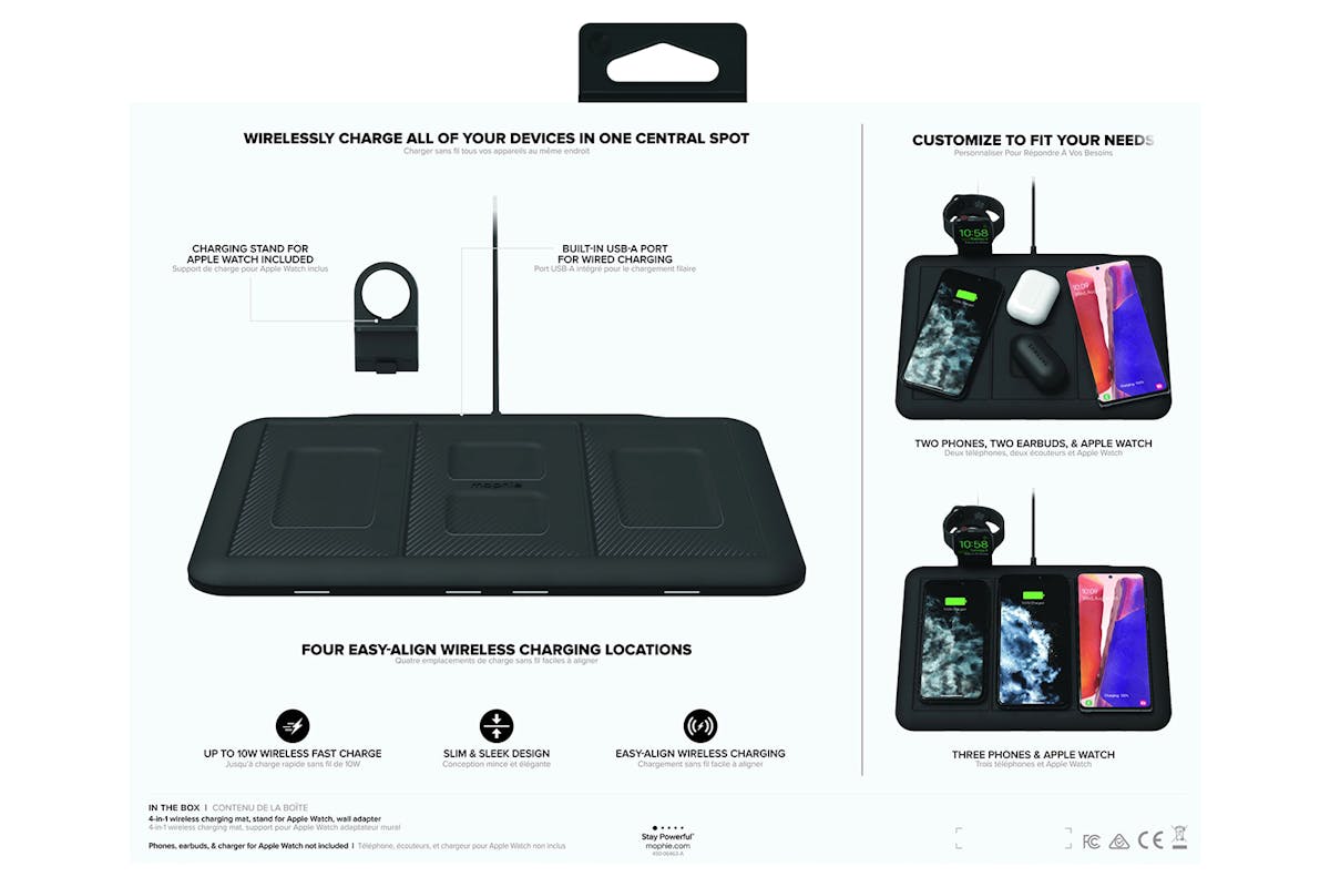 Mophie 10W 4-in-1 Wireless Charging Mat | Black-13