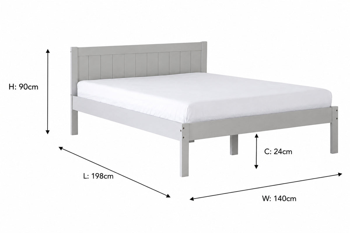 Jay Bed Frame | Double | 4ft6 | Grey-3