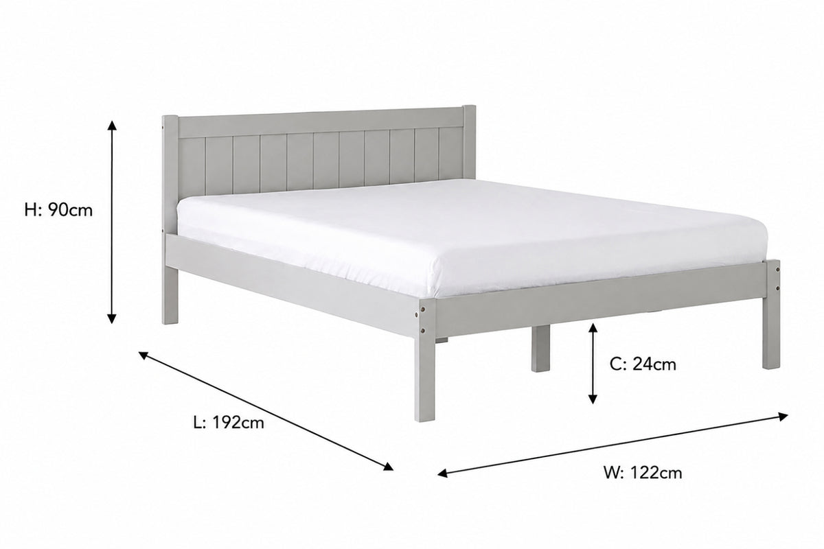 Jay Bed Frame | Small Double | 4ft | Grey-3
