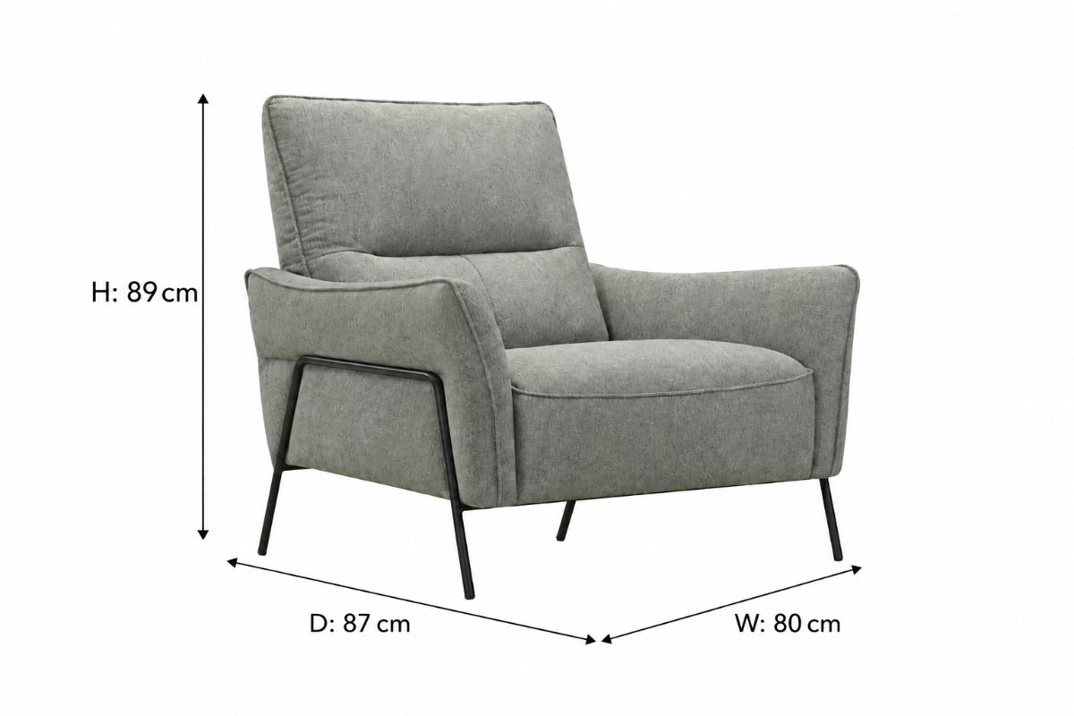 Lidia Accent Chair | Grey/Black-2